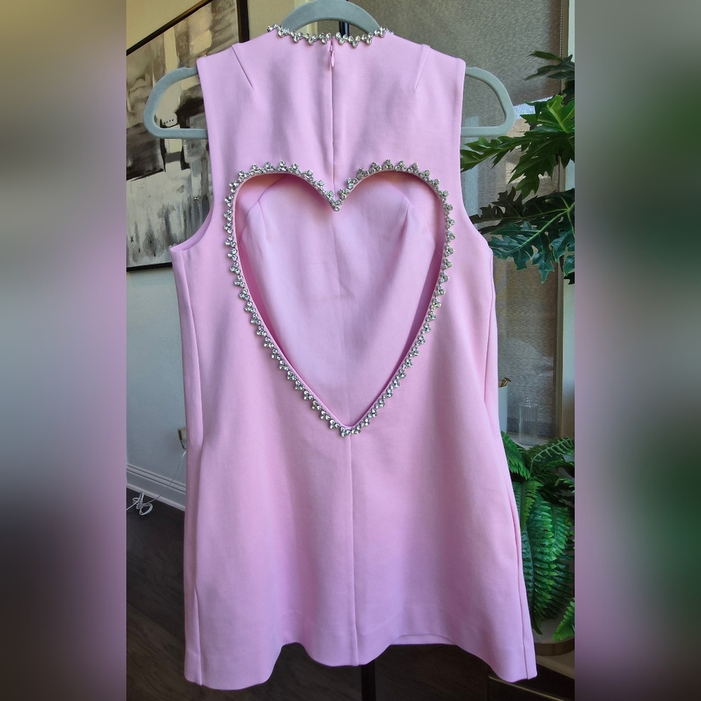 Area Pink Sleeveless Top with Crystal  Heart Cutout Size SMALL